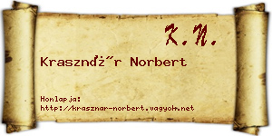 Krasznár Norbert névjegykártya